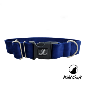 Obroża Welurowa Granatowa M