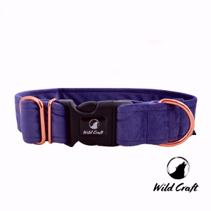 Obroża Welurowa Fioletowa XL