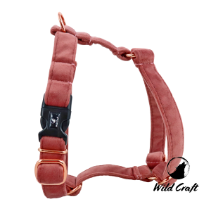 Szelki Guardy Welurowe Pudrowy Róż L