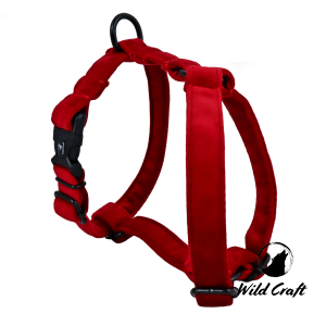 Szelki Guardy Welurowe Czerwone M dla BULDOGÓW