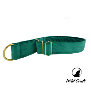 Obroża Półzaciskowa Welurowa Zielona Chart