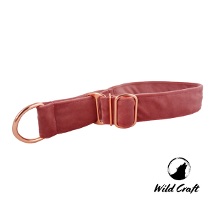 Obroża Półzaciskowa Welurowa Pudrowy Róż Chart